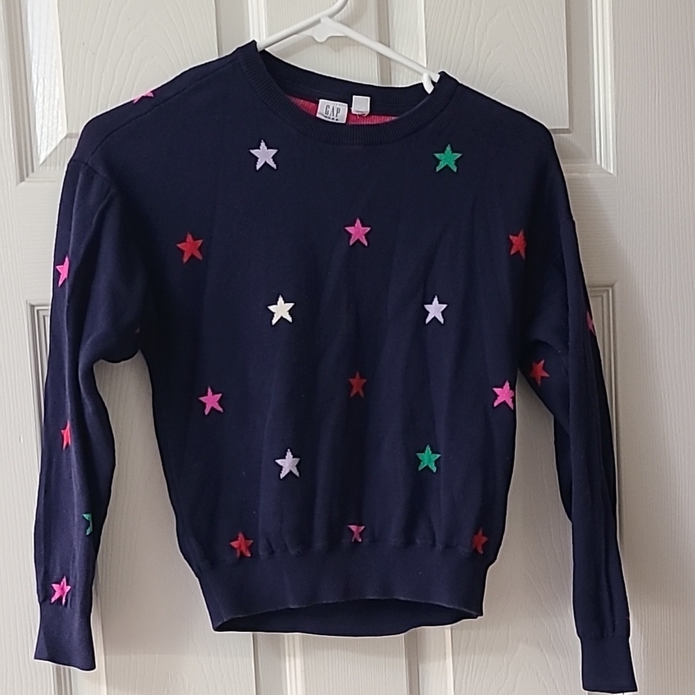 GAP Blue Crew Neck Sweater with Star Design